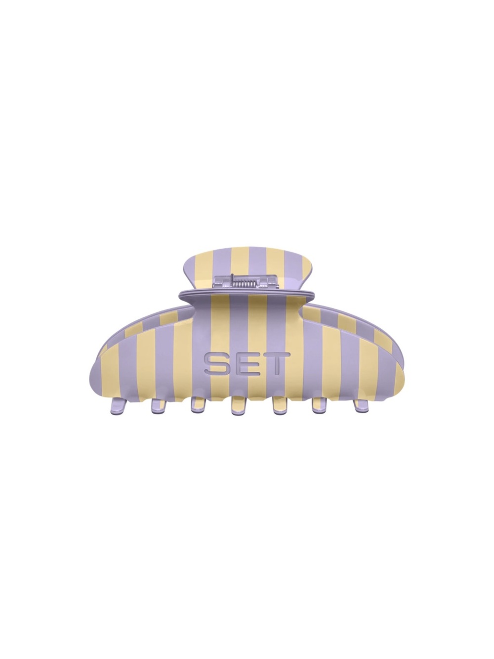 SET Active Birthday Stripe Claw Clip in Buttercream
